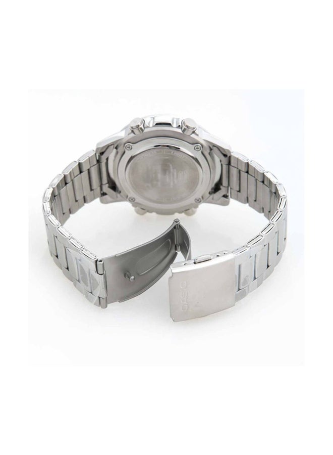 كاسيو ساعة كاسيو للرجال بأنالوج ورقمية بعرض توقيت عالمي AMW-880D-1AVDF، ميناء أسود، هيكل من الفولاذ المقاوم للصدأ - Image 4